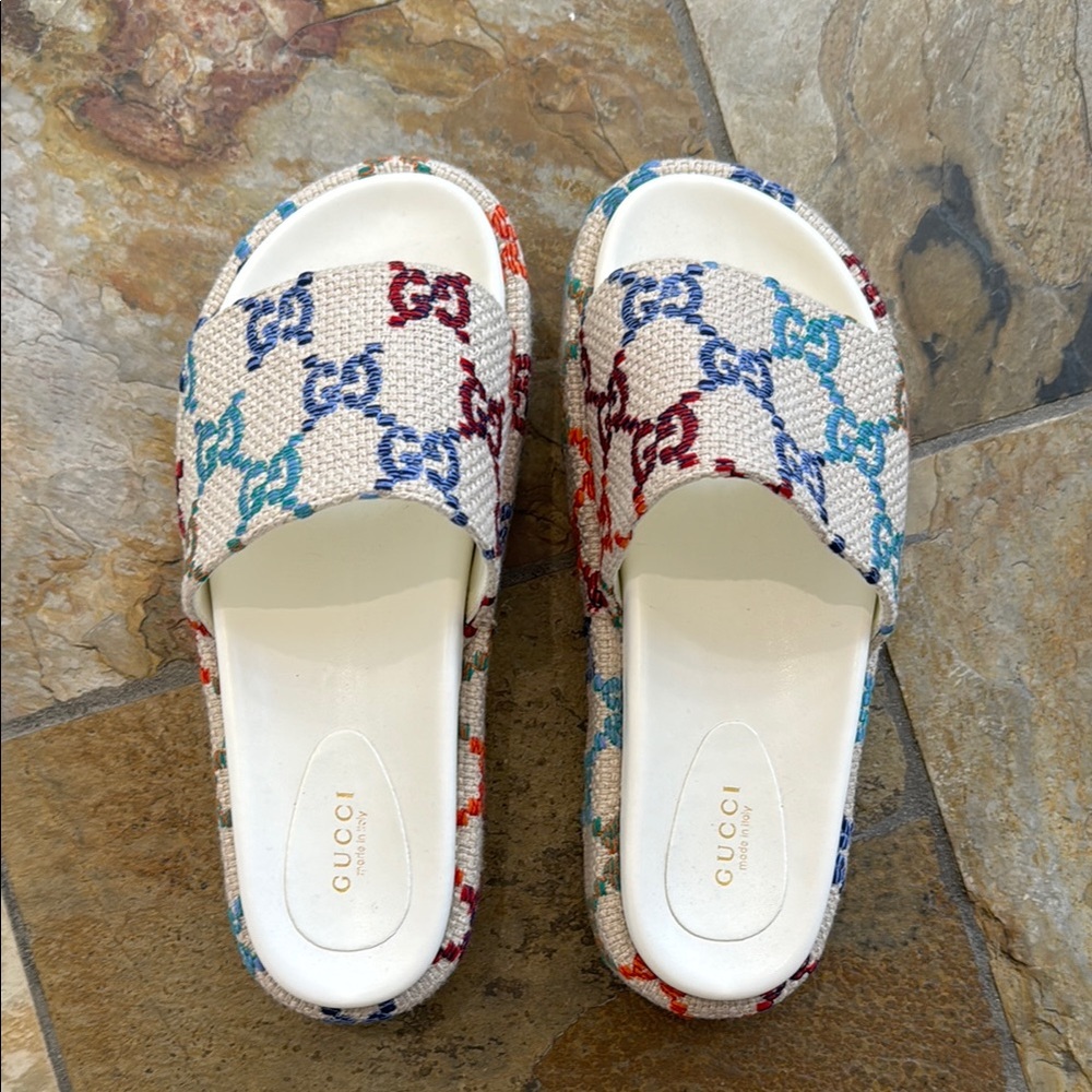 Gucci  Multicolor Slide Sandals